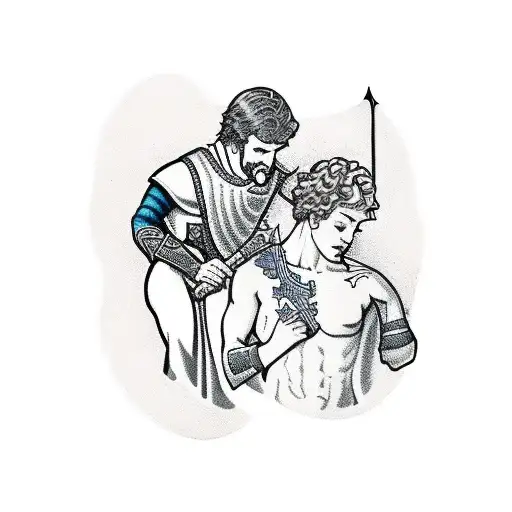 Prince Jonathan Giving King David His Sword