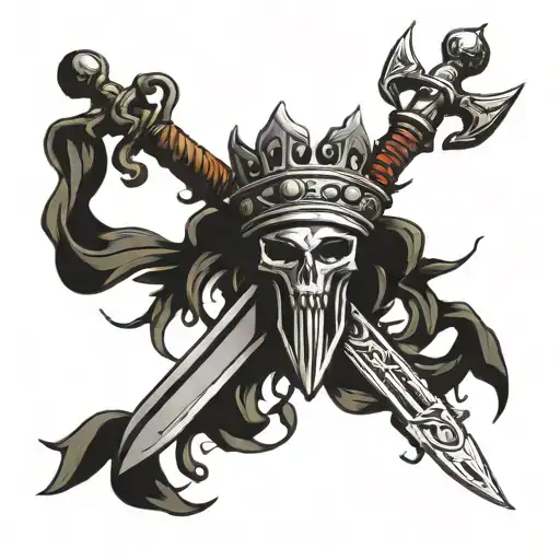 A Roman Sword And Thorn Crown Hanging