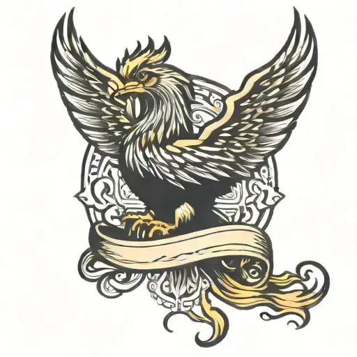 Phoenix With Electrical Power Cord In Talons