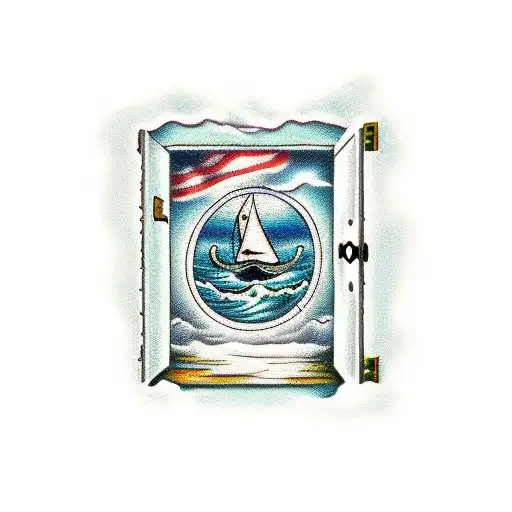 Open Door Leading To The Ocean