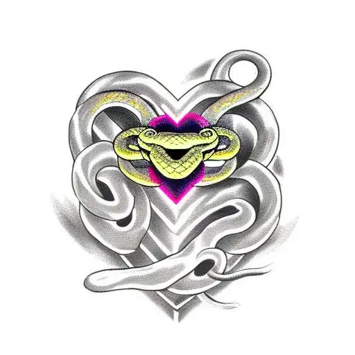 Snake Wrap Around Heart