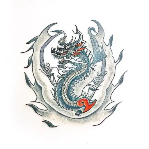 Mayan Dragon With Leaves