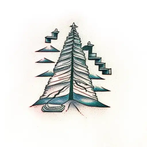 Tree Coming From A Book With Stairs