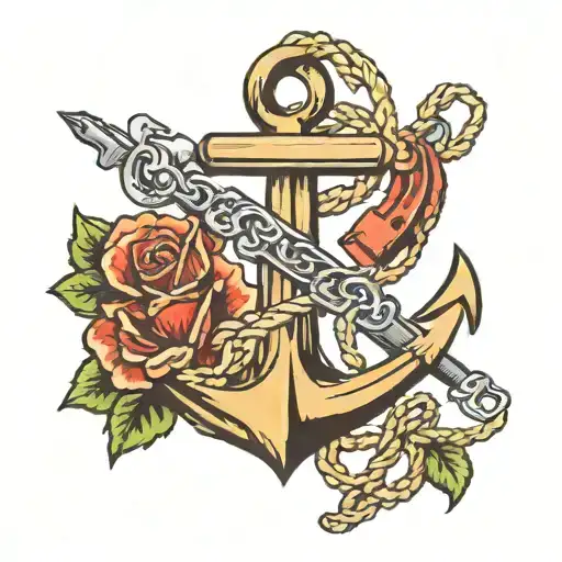Anchor And Guns Crossed