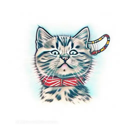 Kitten In The Style Of A Tradition Black Panther