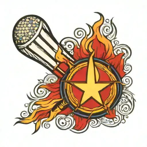 Olympic Torch With The Red White Blue Colors And A Lone Star On It