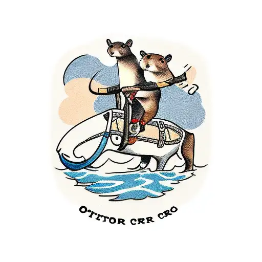 Otter Riding A Cow Rodeo