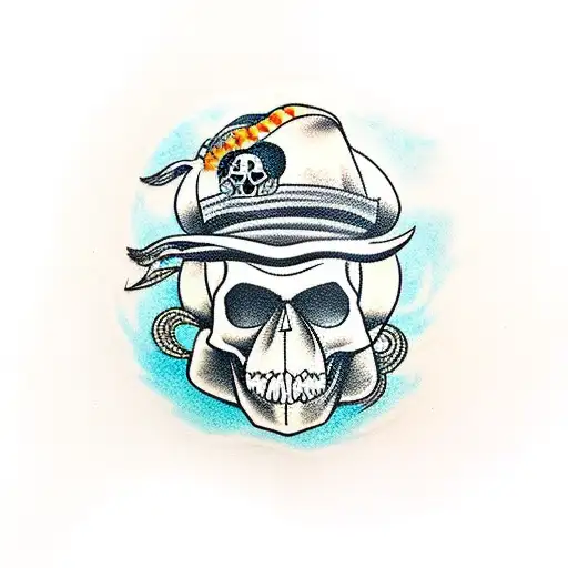 An Underwater Screen With A Treasure Chest And A Skull