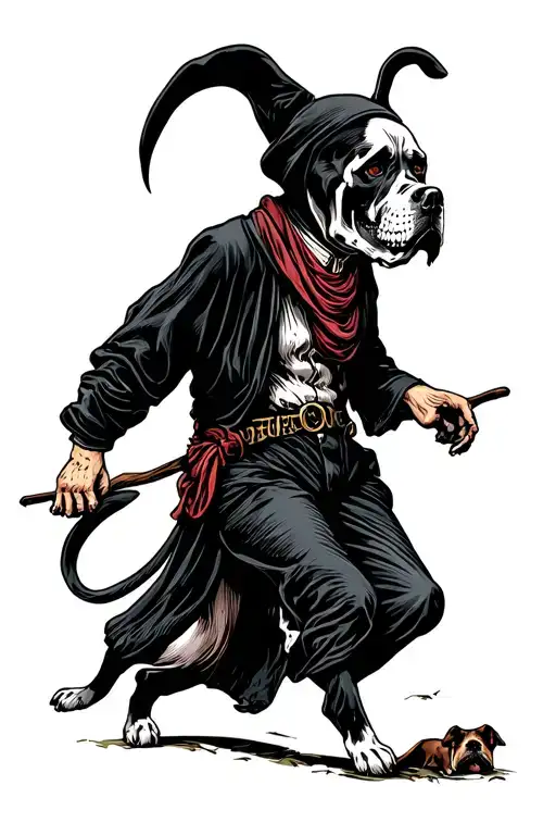 Grim Reaper Walking Pitbulls