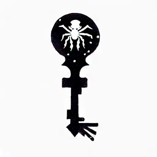 A Key With A Spider Replacing The Key Hole