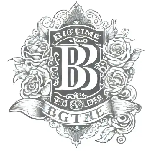 Big Time With Letters B And M And Make It Red Black And White