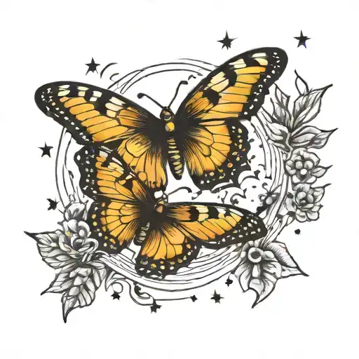 Moon Phases And Butterflies