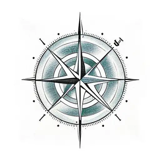 Compass With Fingerprint In The Middle