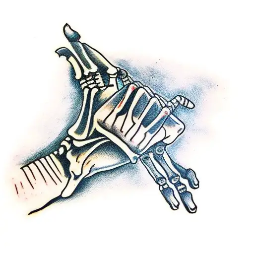 Skeleton Hand With Bird