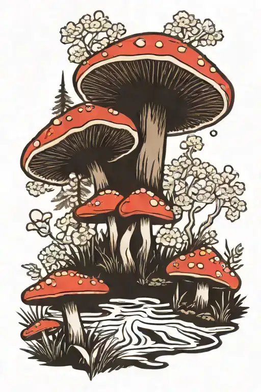 Mushroom Forest Scene
