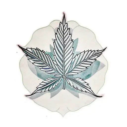 Marijuana Leaf With Smoke
