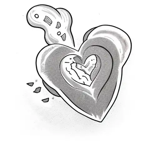 Heart Outline With Female Bum Wearing Thong Inside