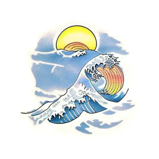 Waves And A Rising Sun