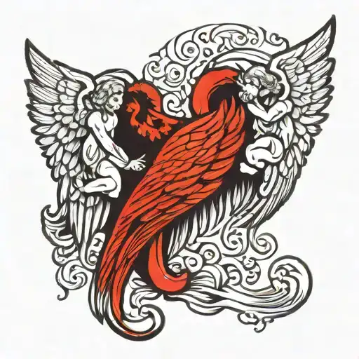 Angel And Demon Wing Attached