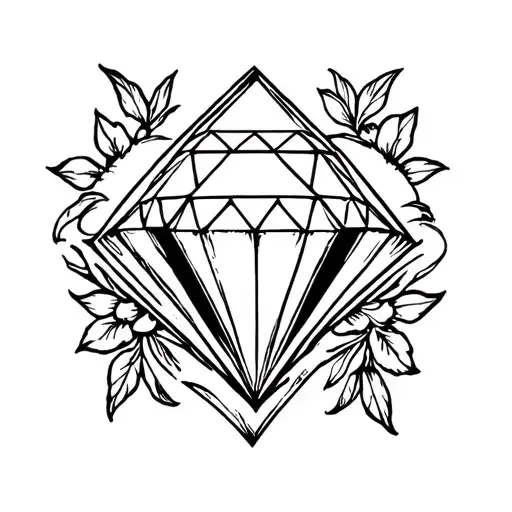 Diamond Outline Looking 3D