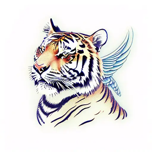 Tiger With Wings In Profile