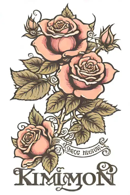 Rose Growing With Name Kimon