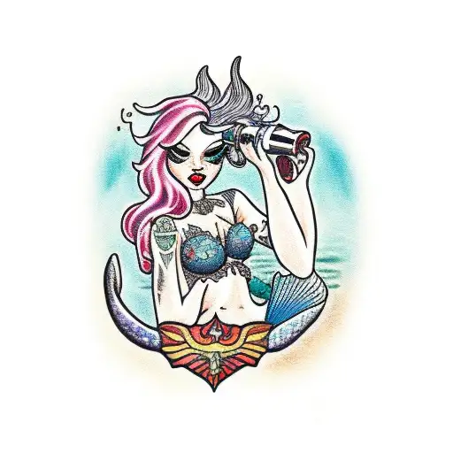 Mermaid Drinking Rum