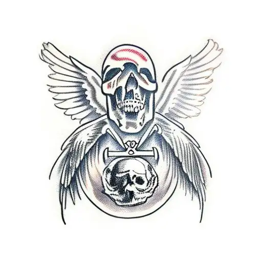 Historical Eagle With Skull