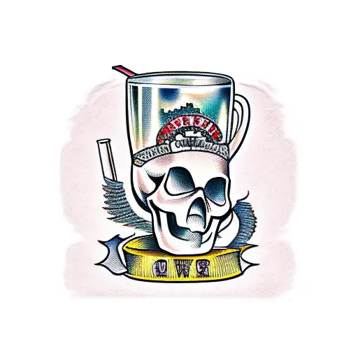 Cocktail In Skull Mug