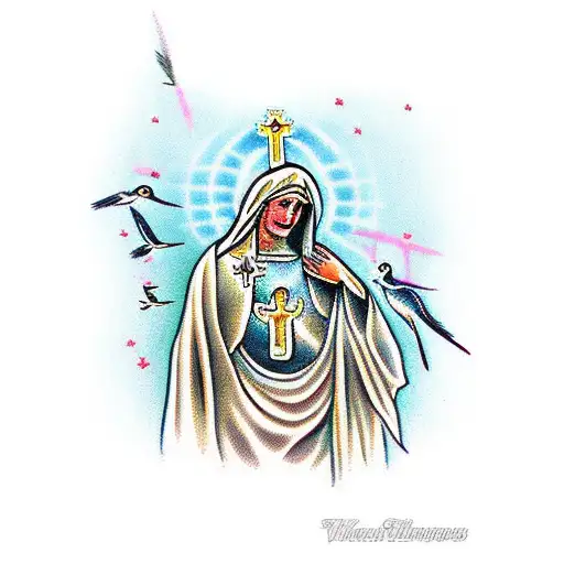 Virgin Mary With Cranes