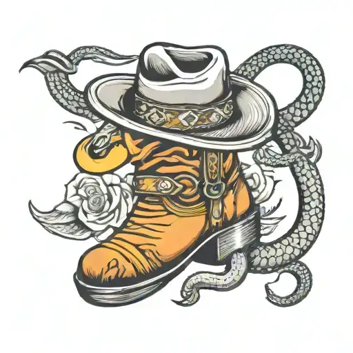 Snake In A Boot Wearing A Cowboy Hat