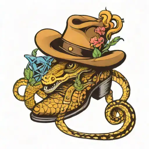 Snake In A Boot Wearing A Cowboy Hat