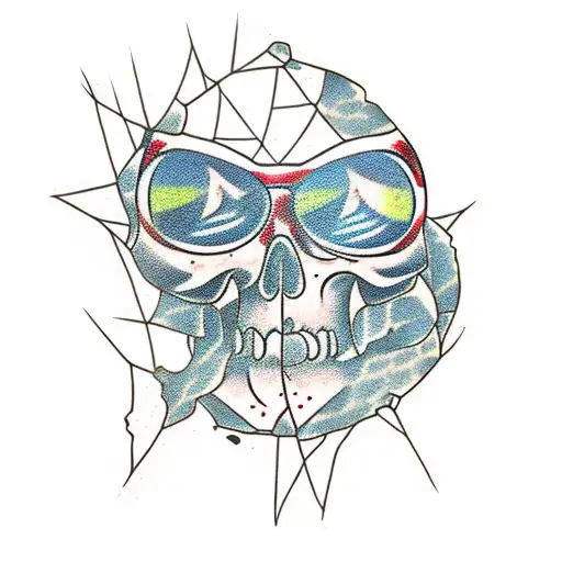 Broken Glass With Cobwebs