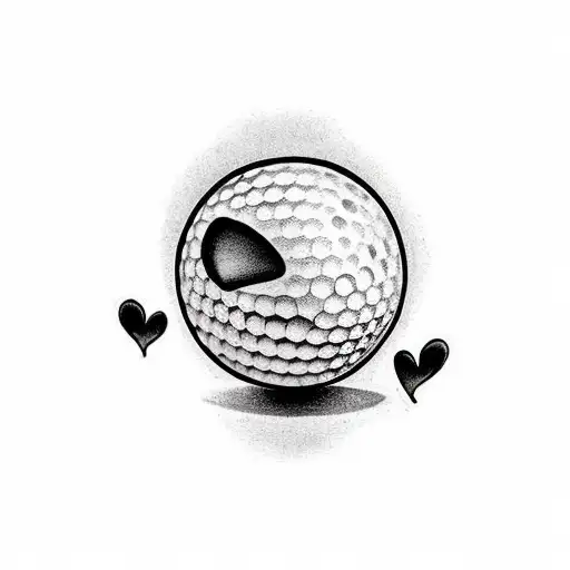 Golf Ball With A Broken Heart And The Words Right You Are Tattoo