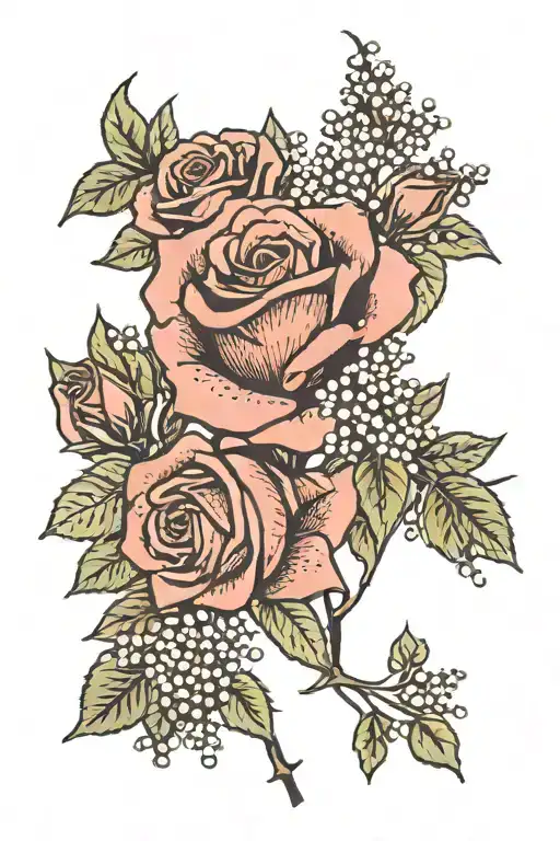 Rose Bouquet With Baby's Breath