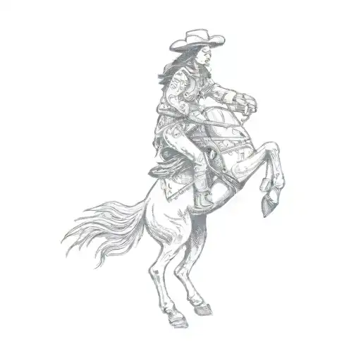 A Cowgirl Riding A Horse