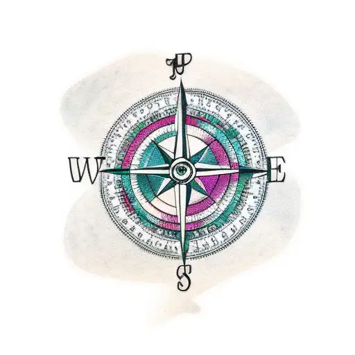 Compass Tattoo With Letters J K M N