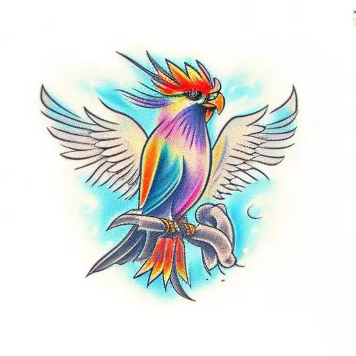 Colorful Fenix Bird Getting Out From My Back