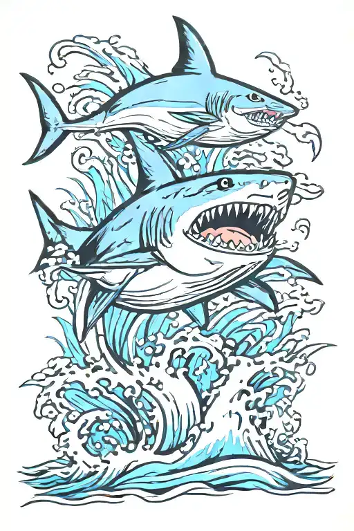 Shark Breaching Water