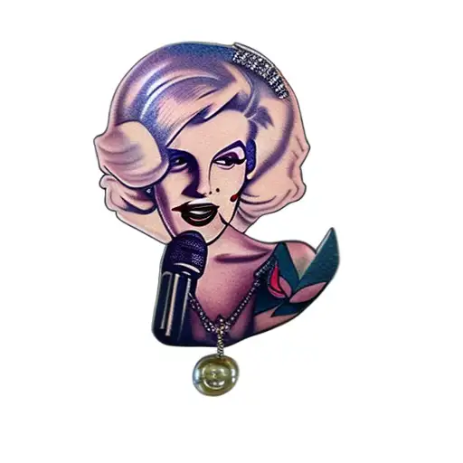 Lana Del Rey Dressed As Marilyn Monroe With A Necklace