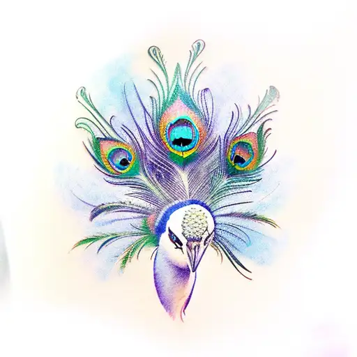 Peacock With Feathers Spread Back