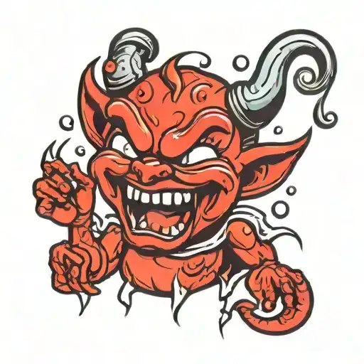 Little Devil Cartoon Crying Blood Tears
