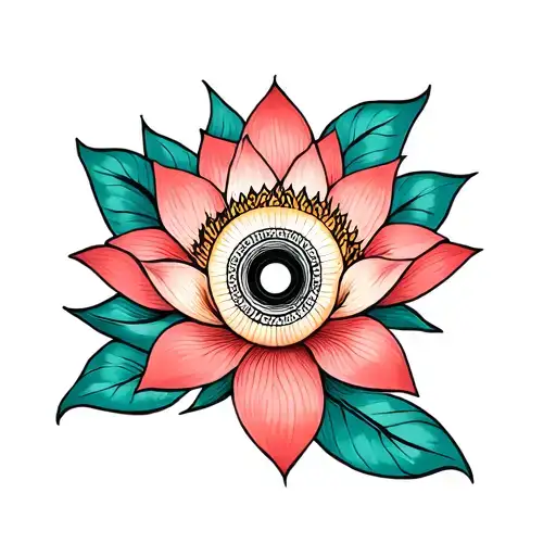 Sudarshanchakra And Lotus Flower Blooming