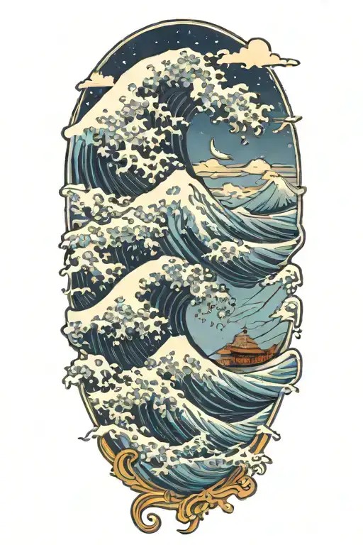 The Great Wave Off Kanagawa Ice Blue