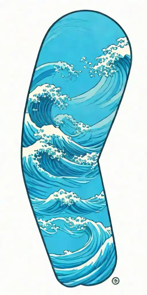 The Great Wave Off Kanagawa Ice Blue Water Breathing Demon Slayer Style