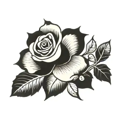 Rose And Honeysuckle Flowers