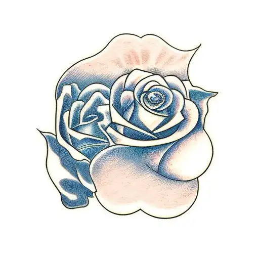 Sunset With Rose Laying Across