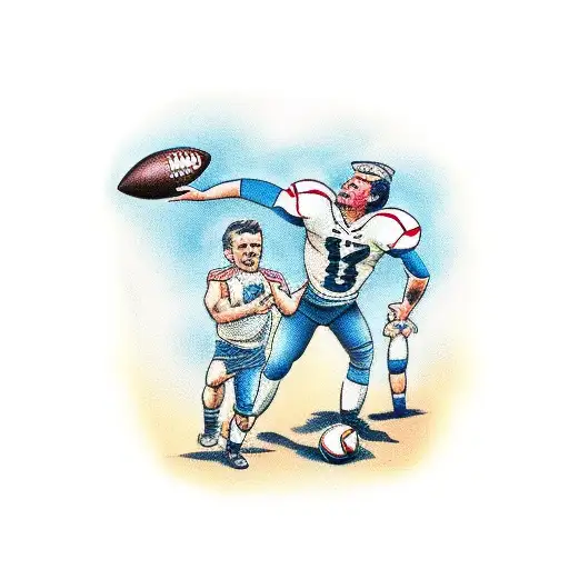 Father With Son Playing Football