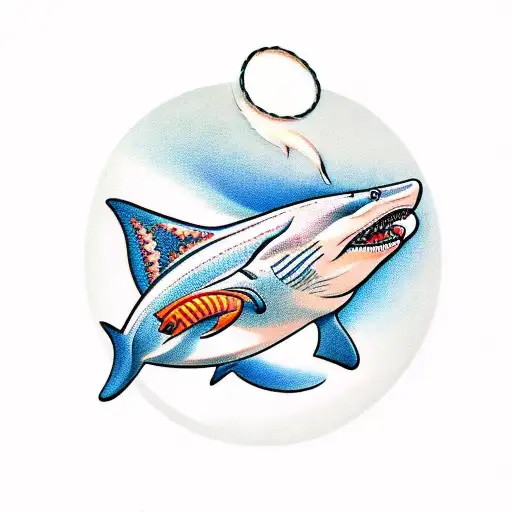 Goldfish Wearing A Shark Fin As A Hat To Ward Off Sharks And Fit In