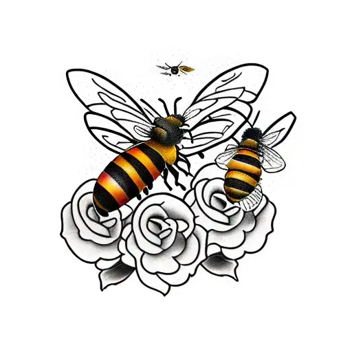 Floral Sleeve With Bees